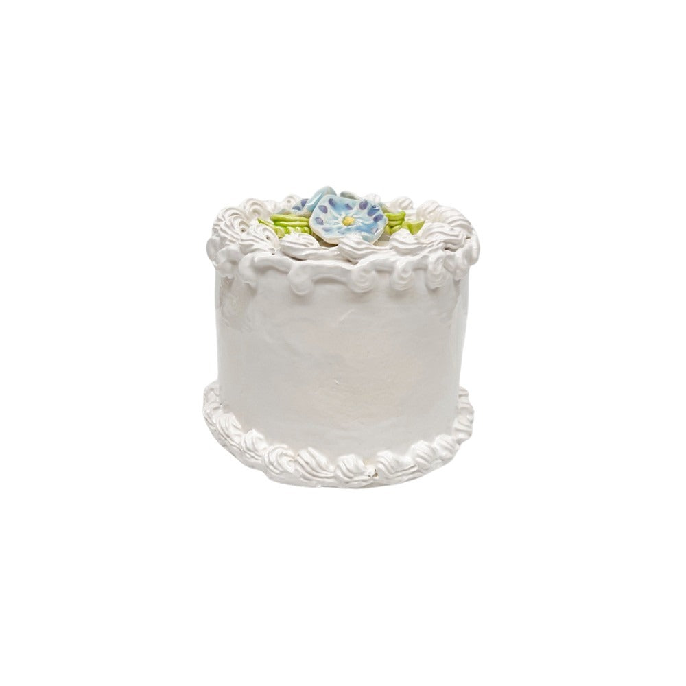 Vanilla Petite Cake With Blue Flowers & Vines 35