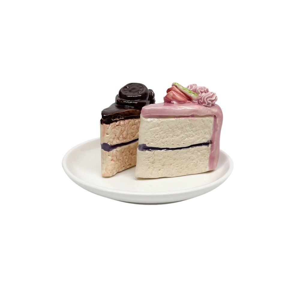Plated Chocolate And Rose Cake Slices 31