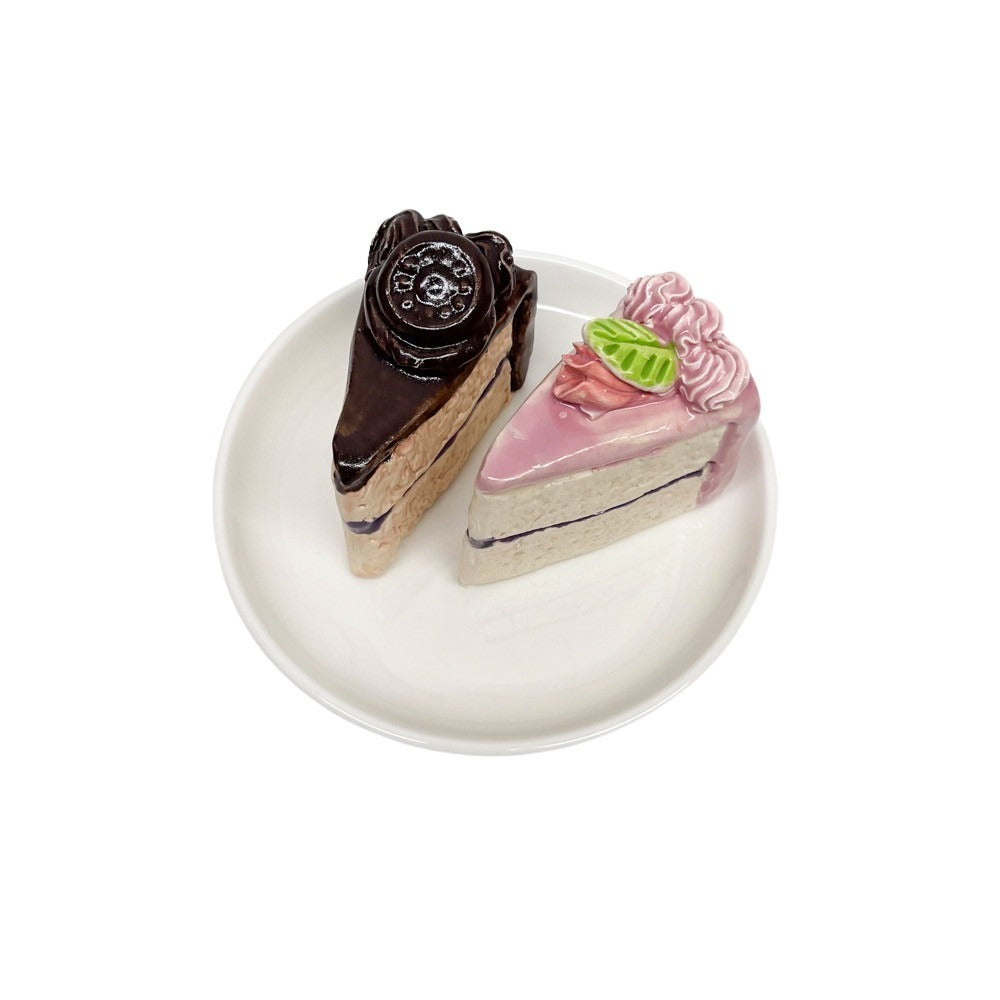Plated Chocolate And Rose Cake Slices 31