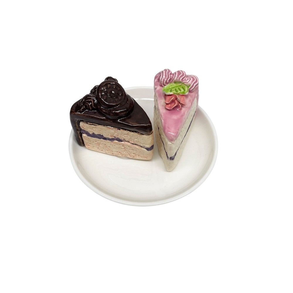Plated Chocolate And Rose Cake Slices 30
