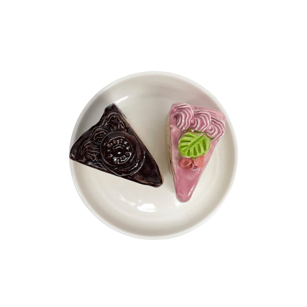Plated Chocolate And Rose Cake Slices 30