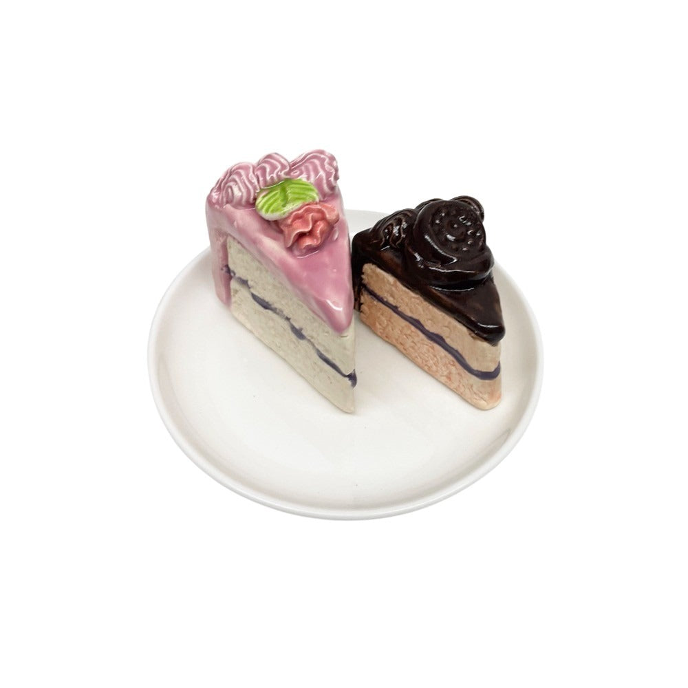 Plated Chocolate And Rose Cake Slices 33