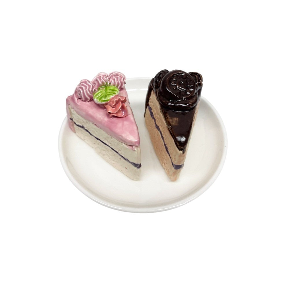Plated Chocolate And Rose Cake Slices 34