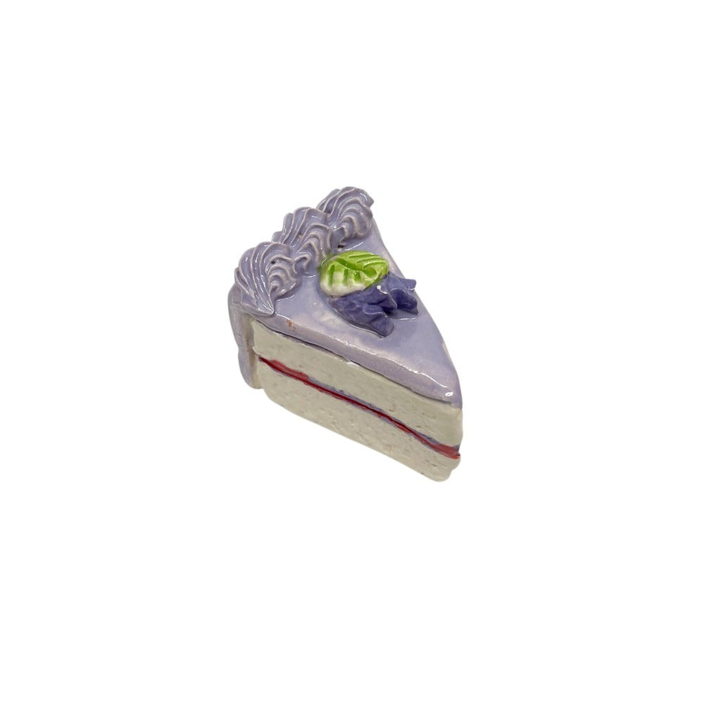 Lavender Cake Slice With Rose