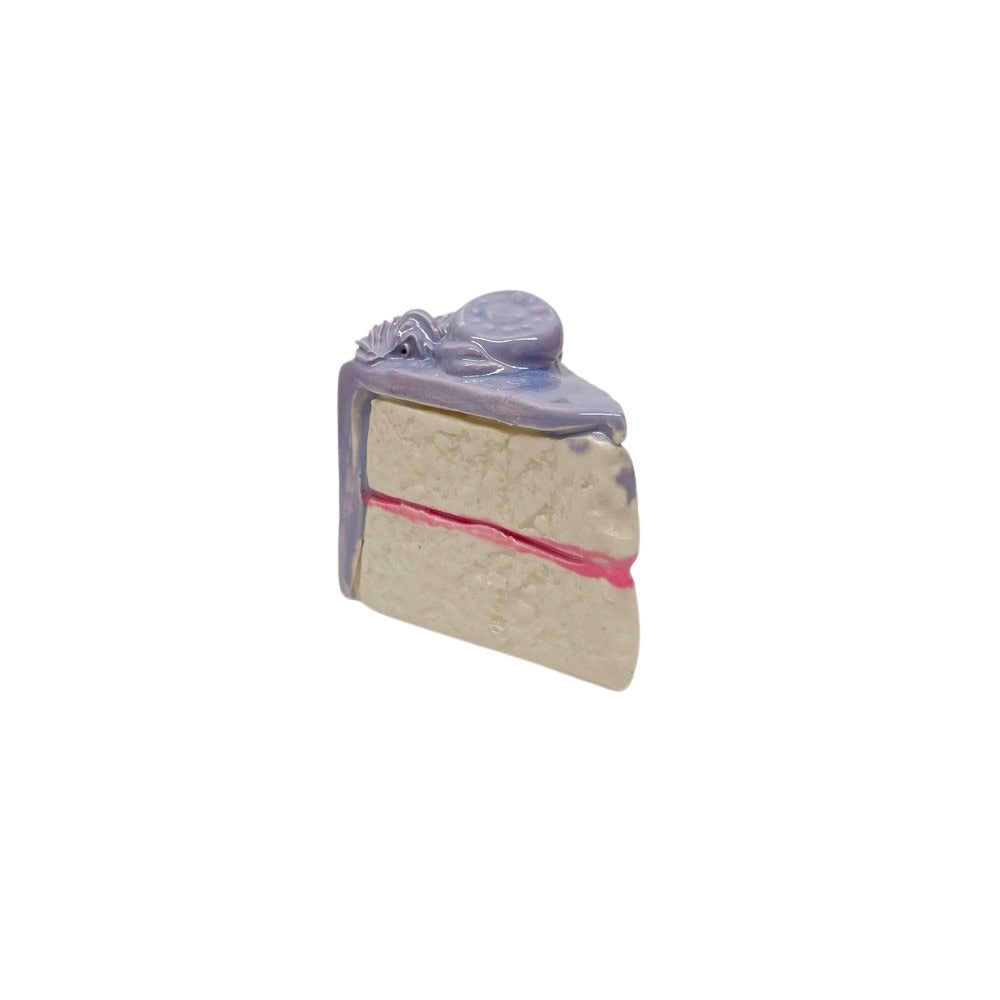 Lavender Cake Slice With Medallion