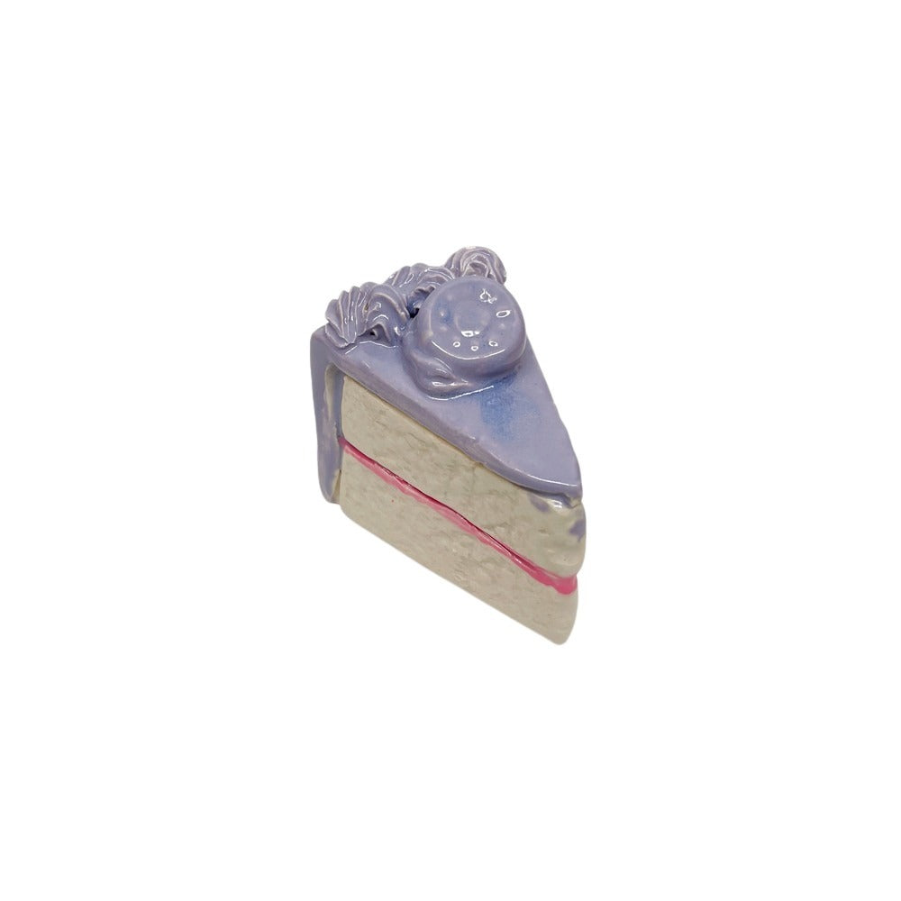 Lavender Cake Slice With Medallion
