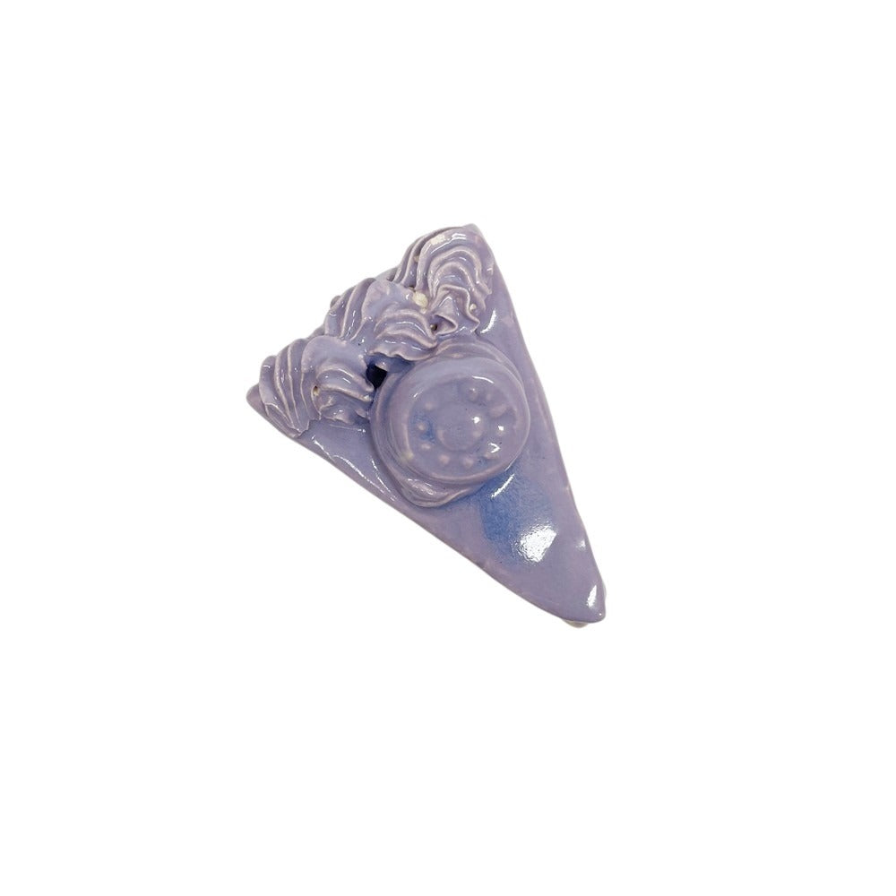 Lavender Cake Slice With Medallion