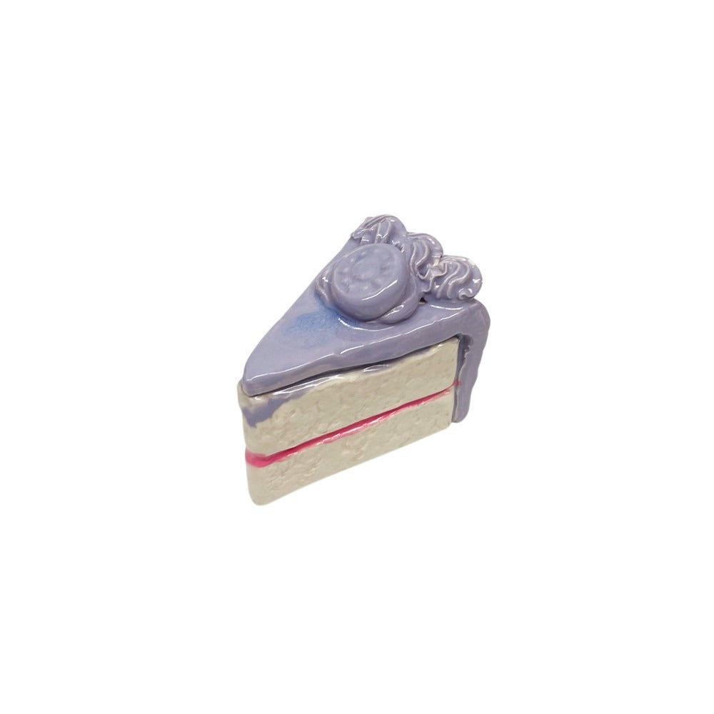 Lavender Cake Slice With Medallion