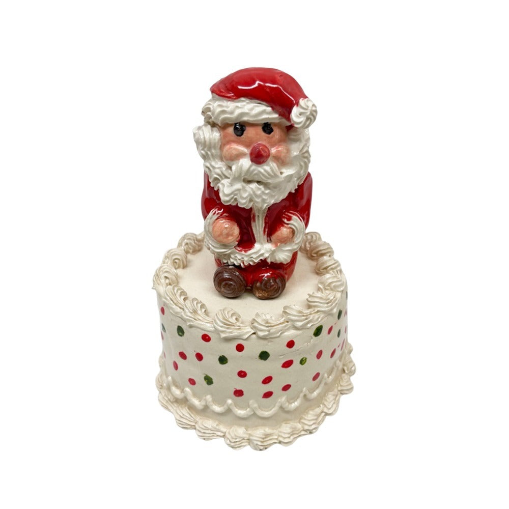 Santa Topped Petite Vanilla Holiday Cake 32 (Day Old)