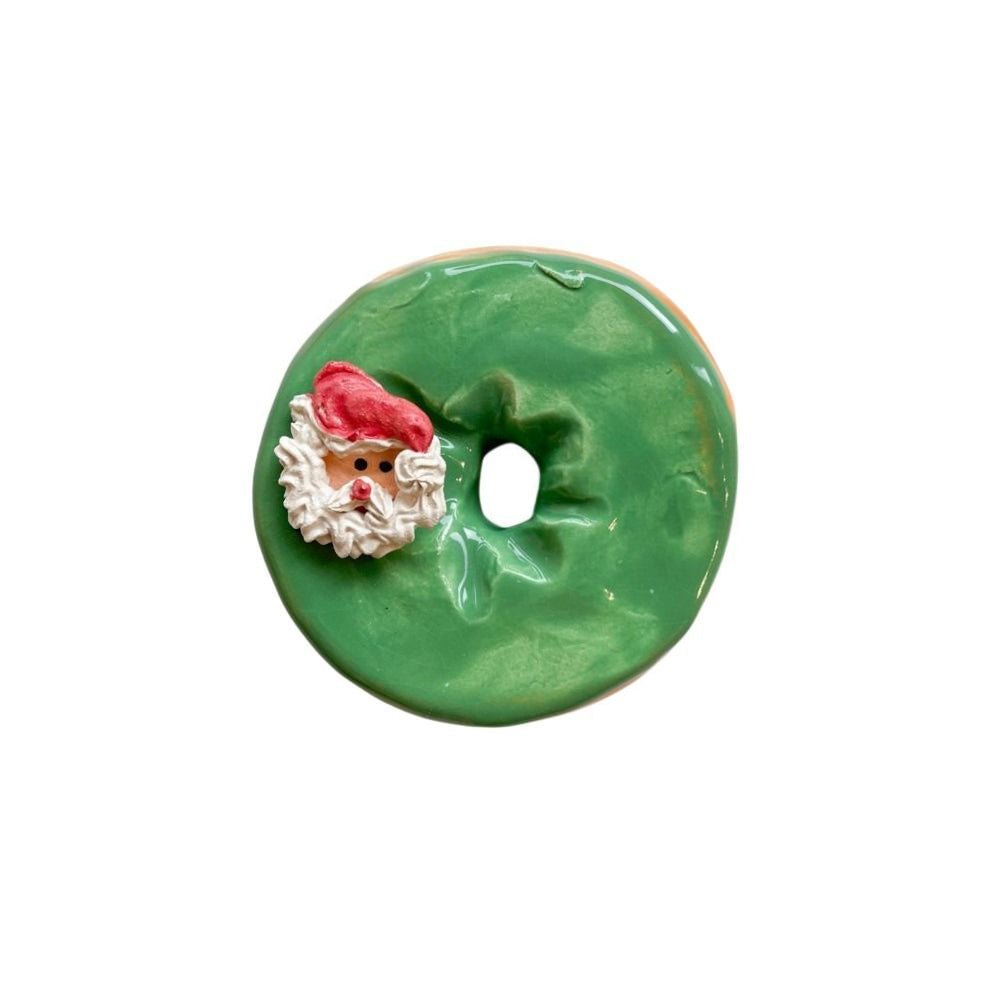 Green Donut With Santa
