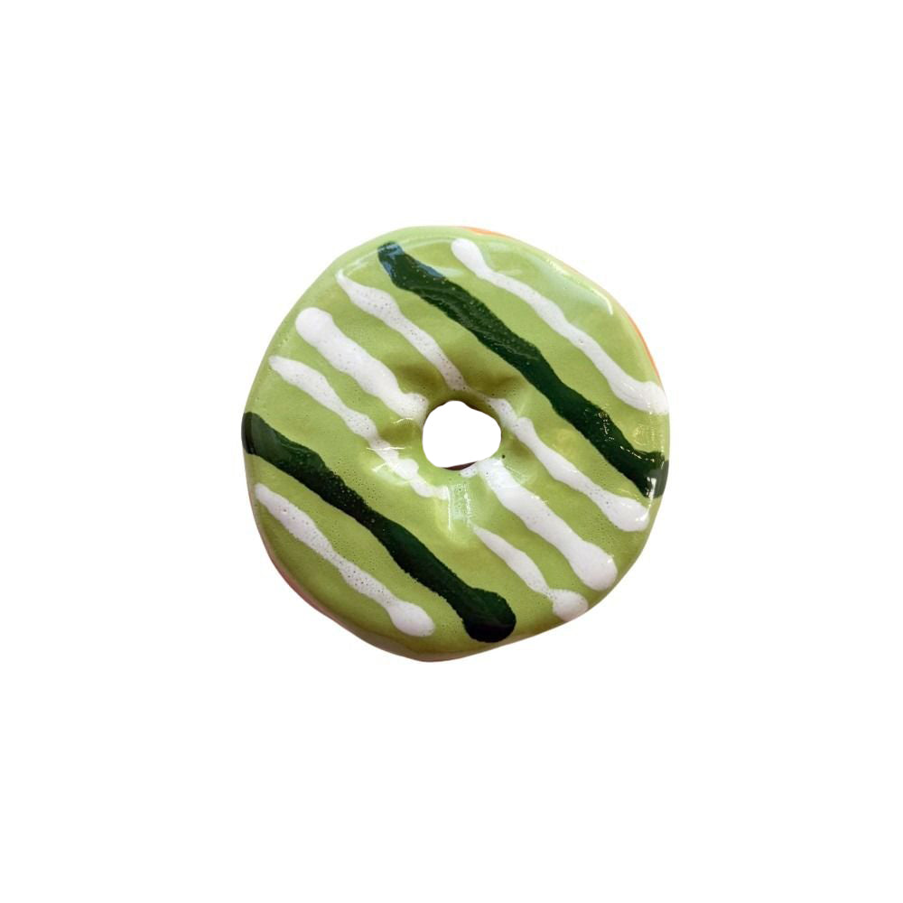 Green Apple Donut With Stripes