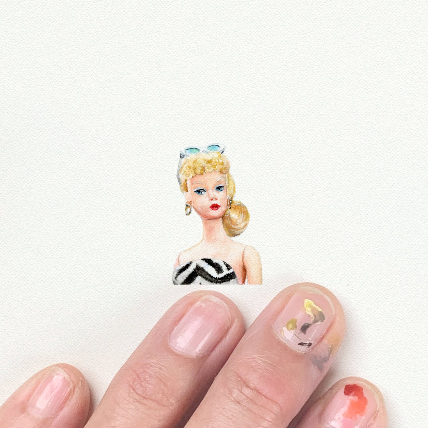 Barbie Miniature Watercolor Print