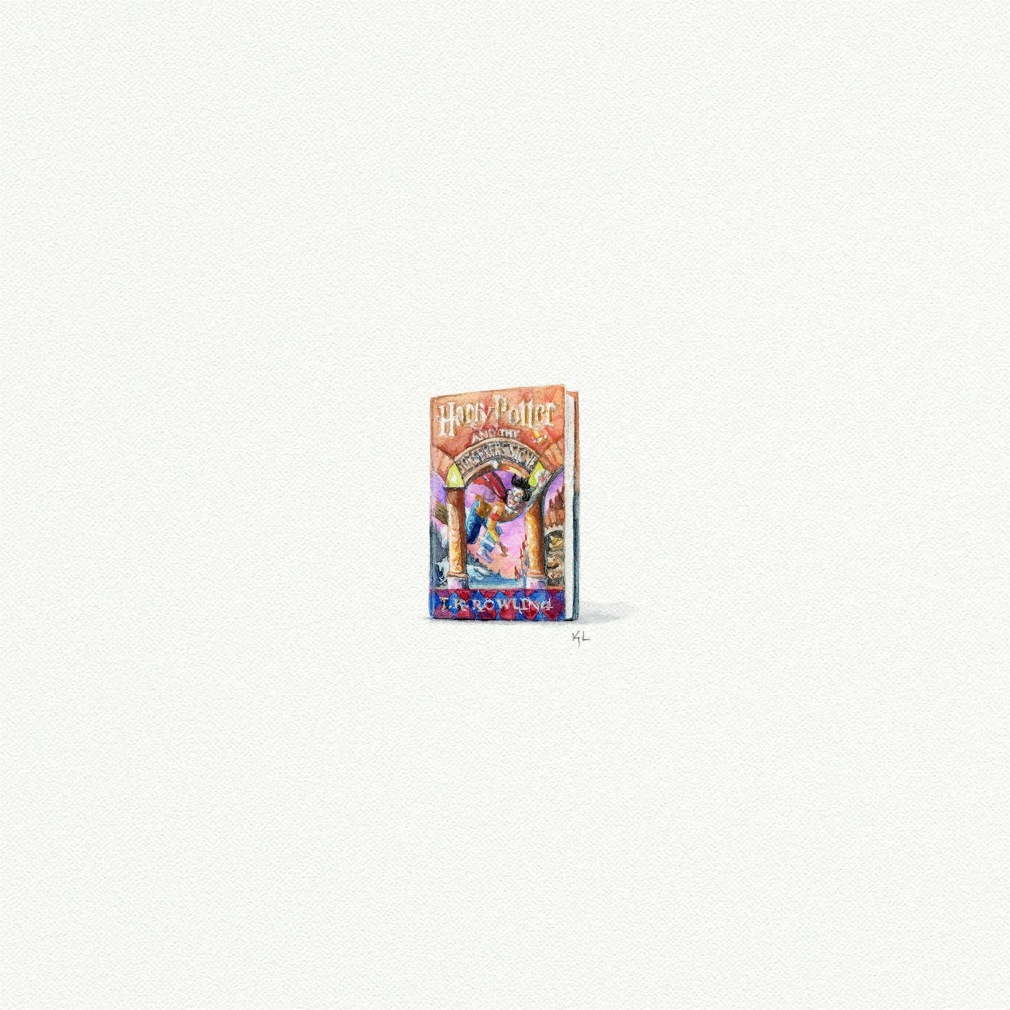 Harry Potter Book Miniature Watercolor Print