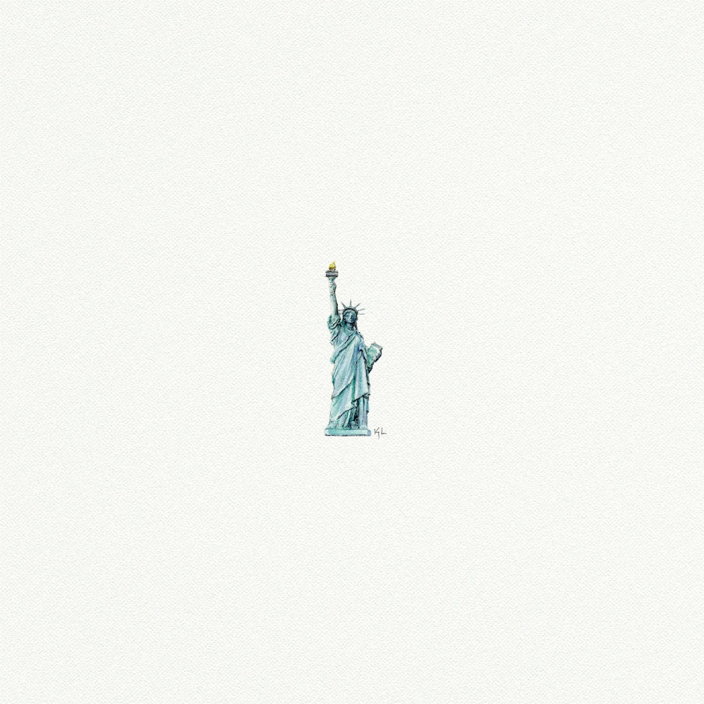 Statue of Liberty Miniature Watercolor Print