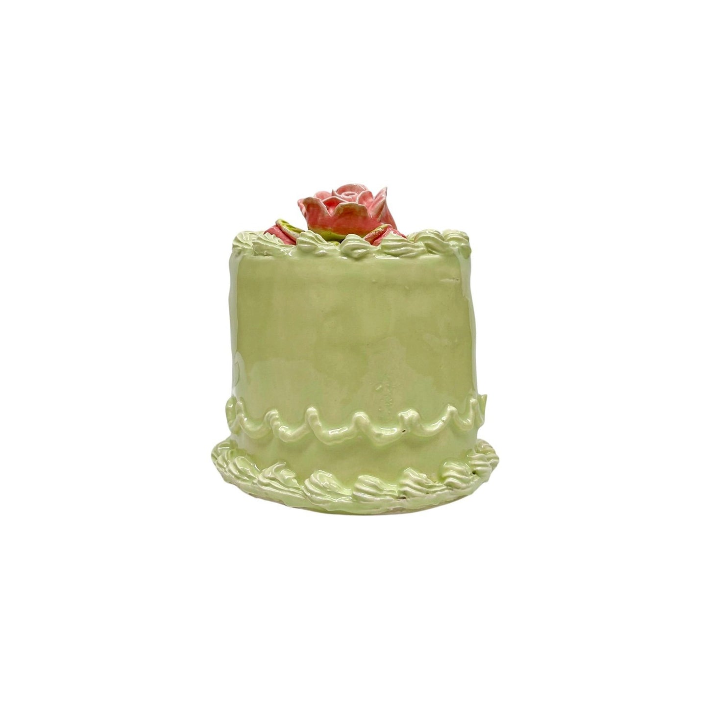 Petite Rose Topped Green Cake 17
