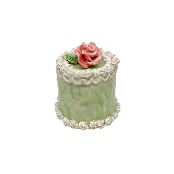 Petite Rose Topped Vintage Green Cake 18