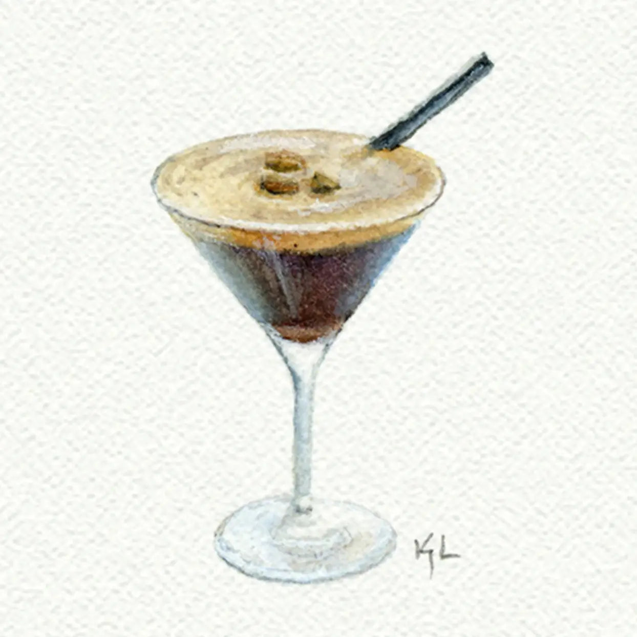 Espresso Martini Miniature Watercolor Print