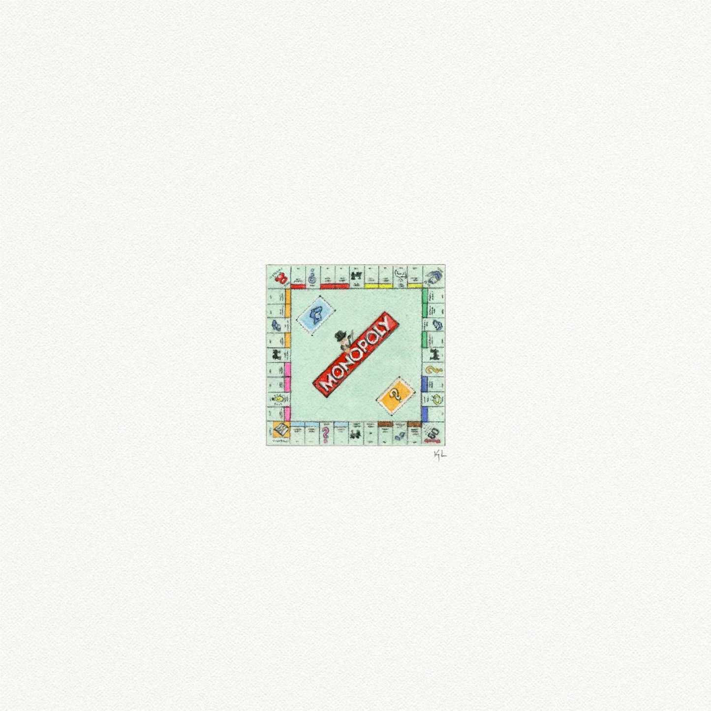 Monopoly Miniature Watercolor Print