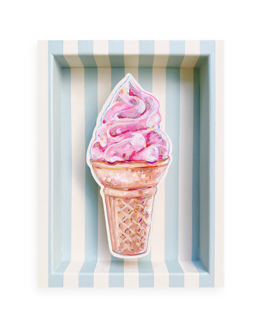 Strawberry Soft Serve on Cream and Sky