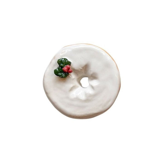 Vanilla Glaze Donut With Holly