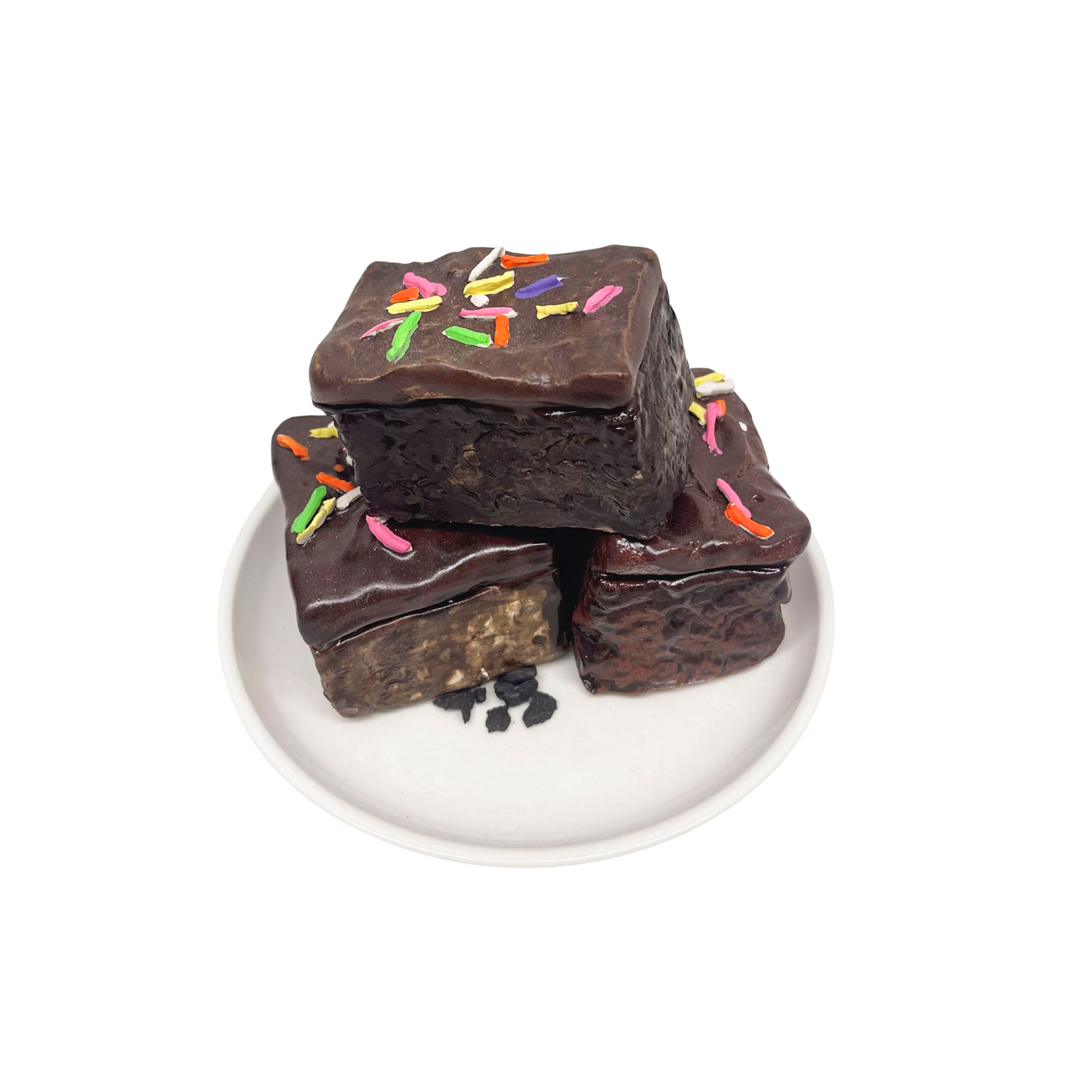 Three Plated Brownies With Sprinkles 33