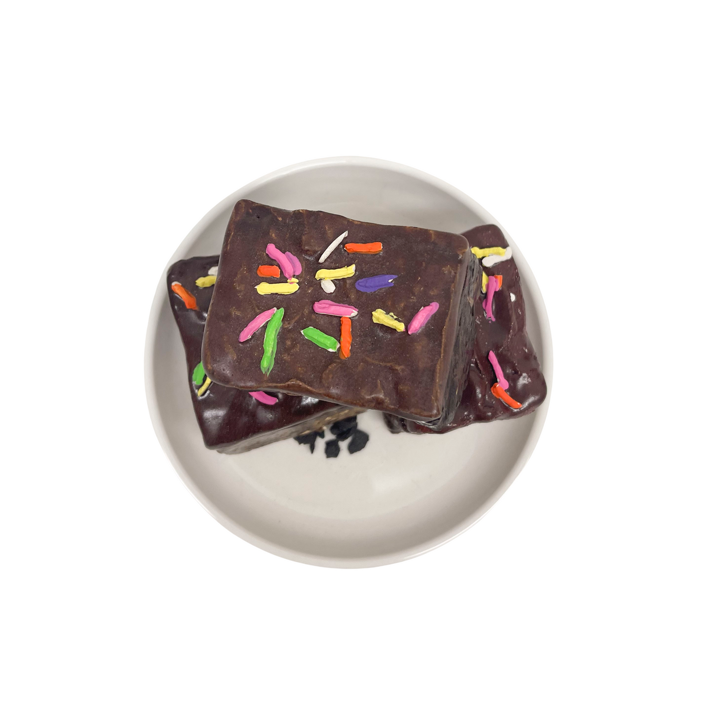 Three Plated Brownies With Sprinkles 33