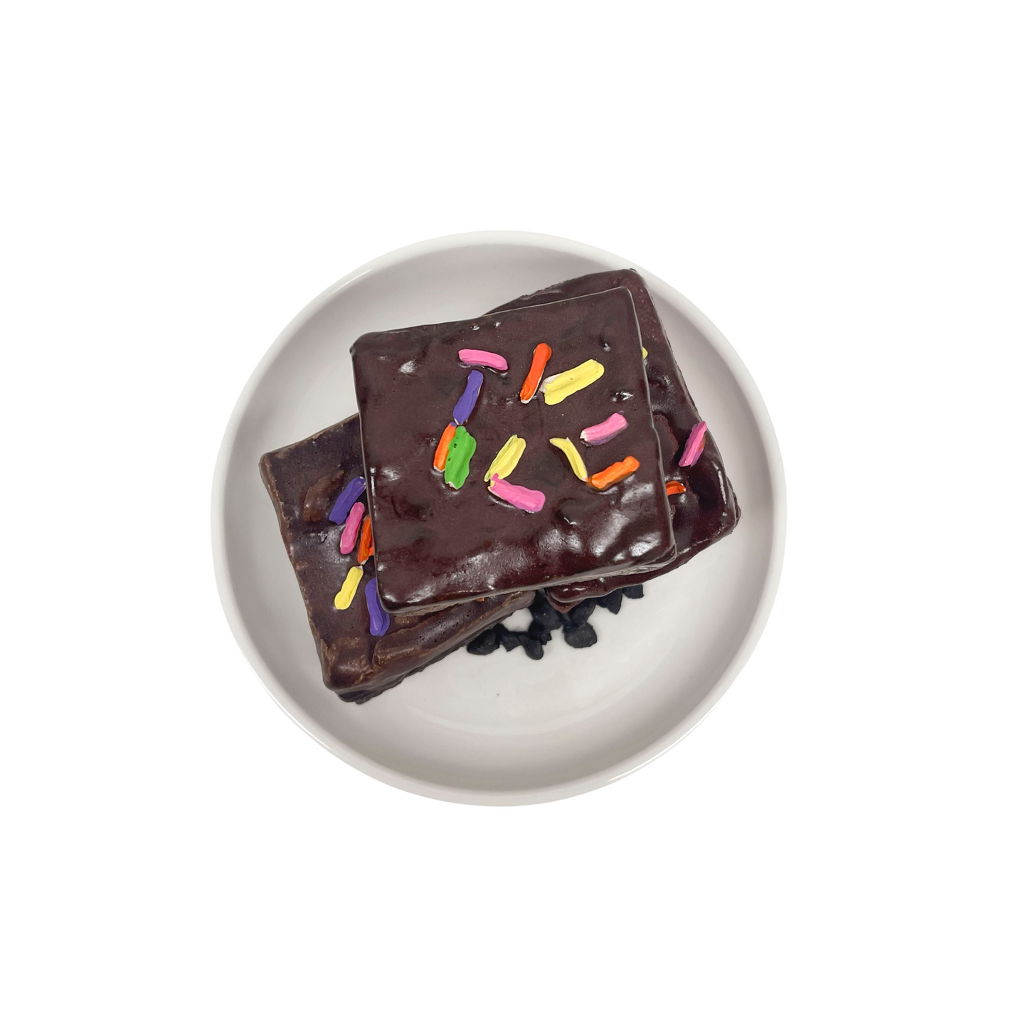 Three Plated Brownies With Sprinkles 37