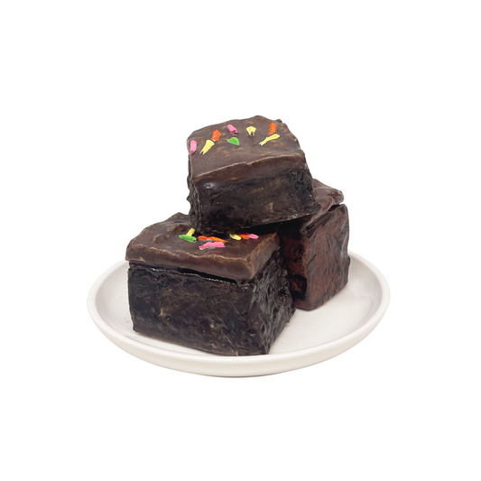 Three Plated Brownies With Sprinkles 32