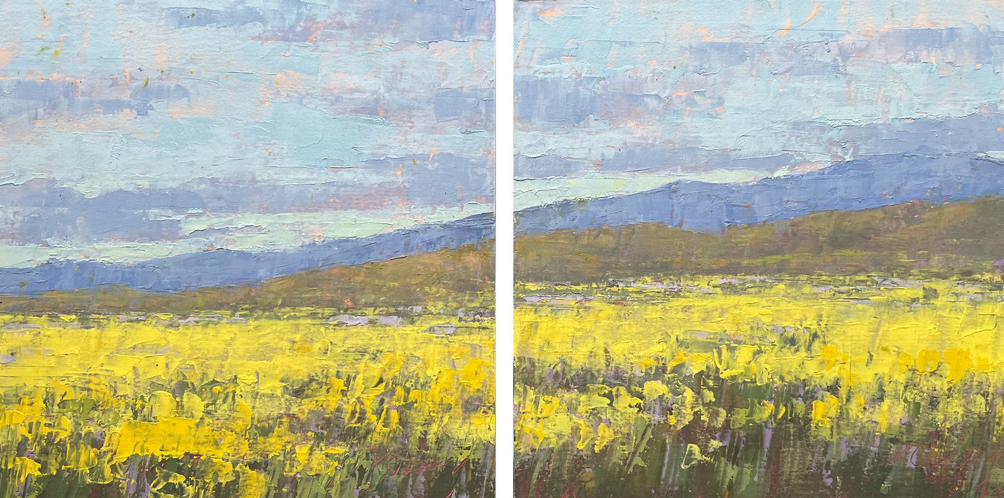 Wild Mustard Bloom (Diptych)