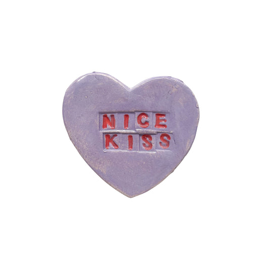 "Nice Kiss" Purple Candy Conversation Heart