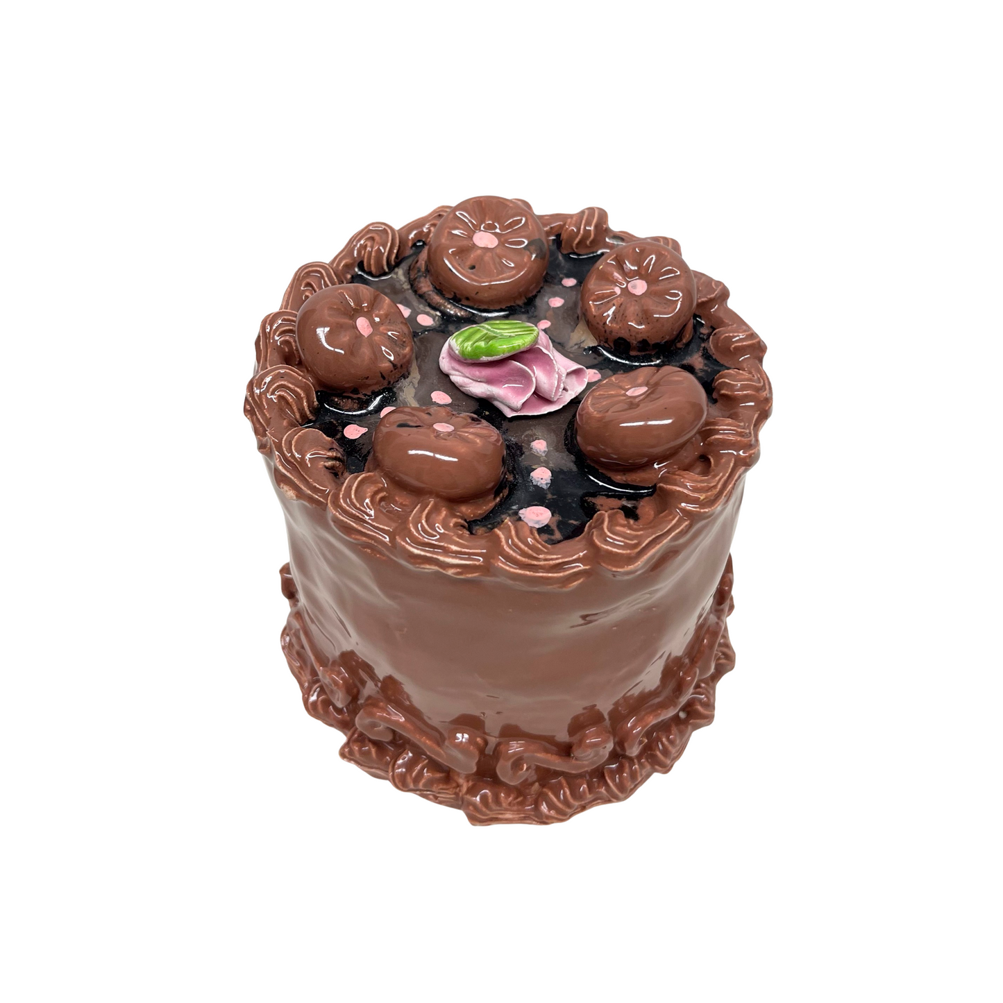 Milk Chocolate Cake With Rose Bud 2