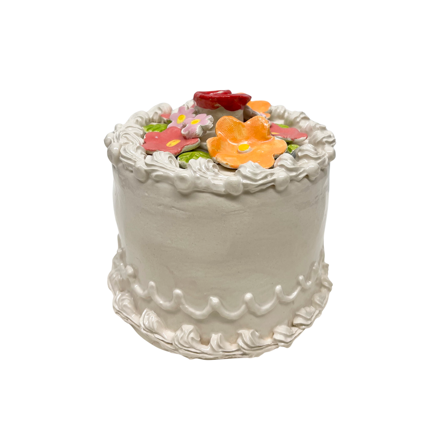 White Flower Topped Cake 5