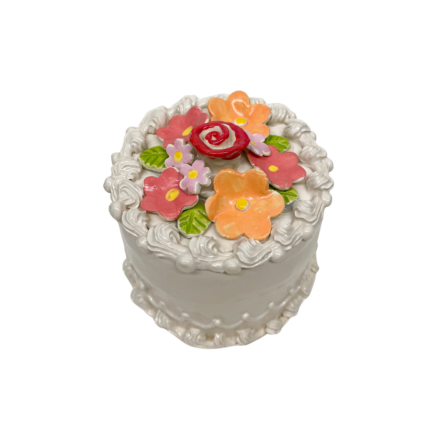 White Flower Topped Cake 5