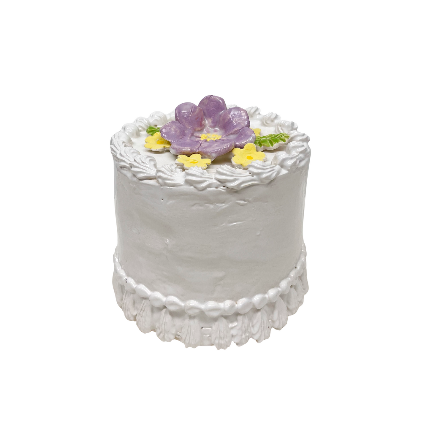 Vanilla Cake With Big Purple Flower 9