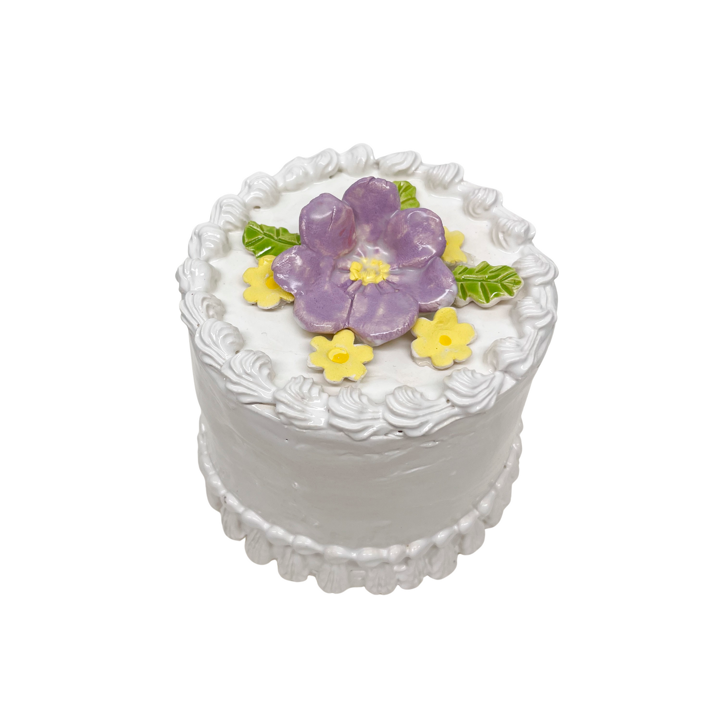 Vanilla Cake With Big Purple Flower 9