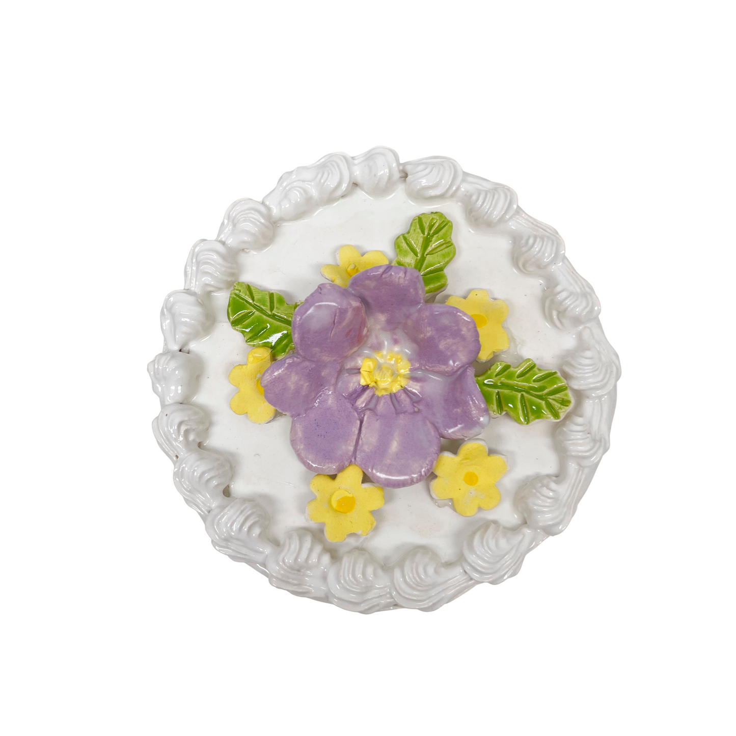 Vanilla Cake With Big Purple Flower 9