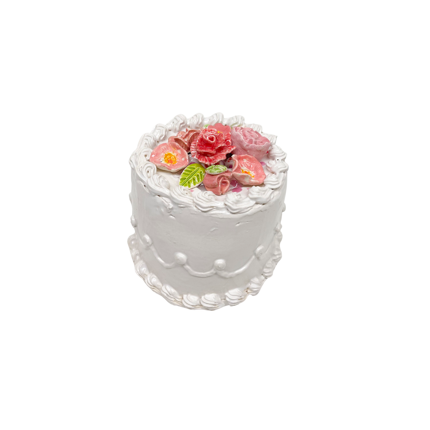 Petite White Cake With Flowers 10