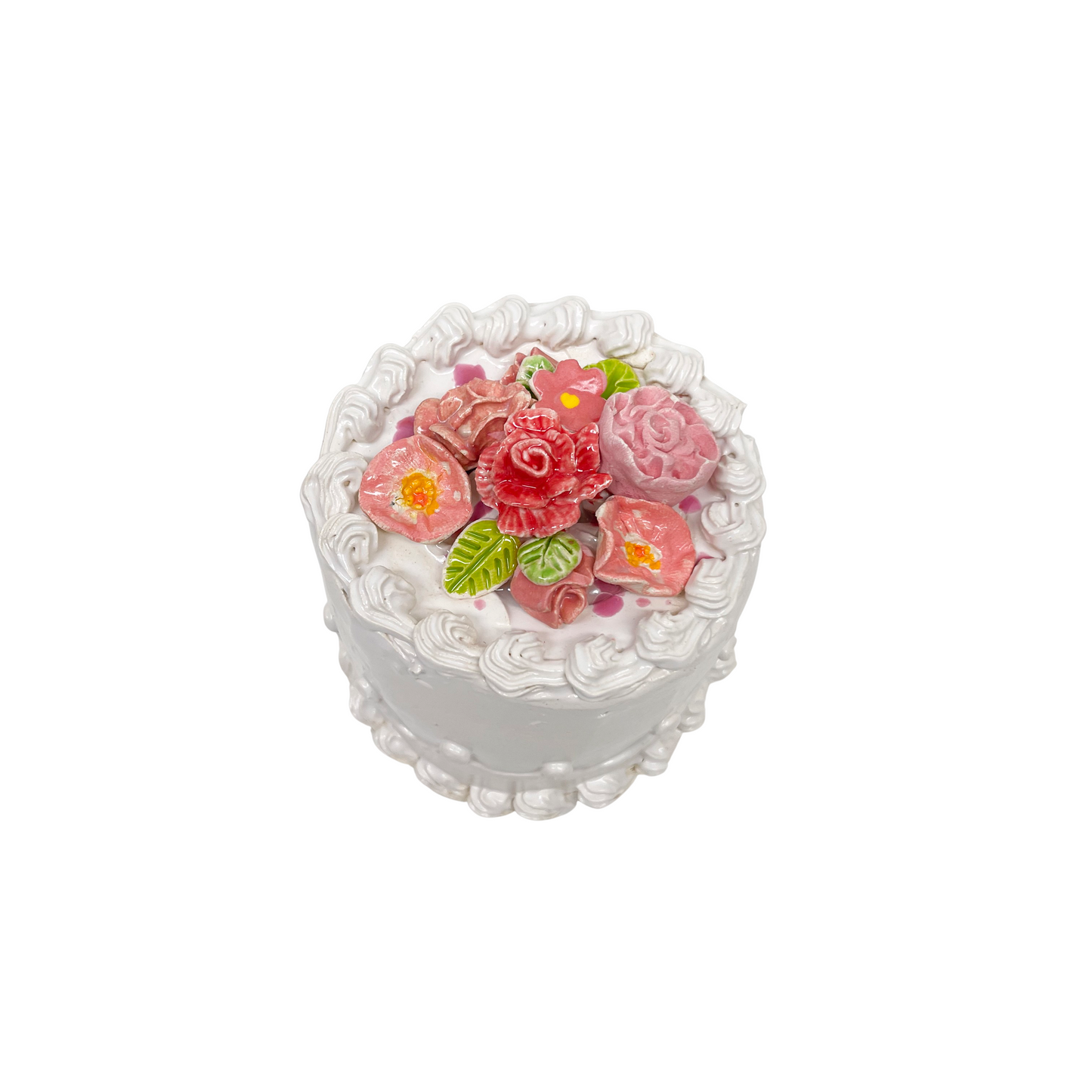 Petite White Cake With Flowers 10