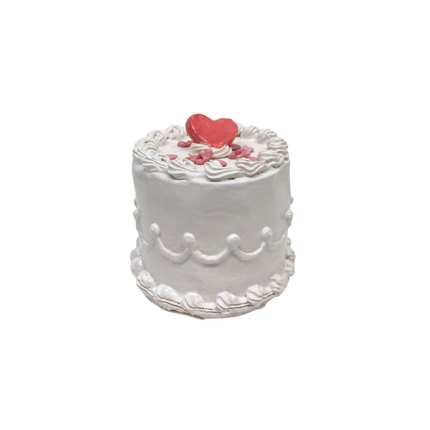 Petite White Cake With Heart And Sprinkles 1