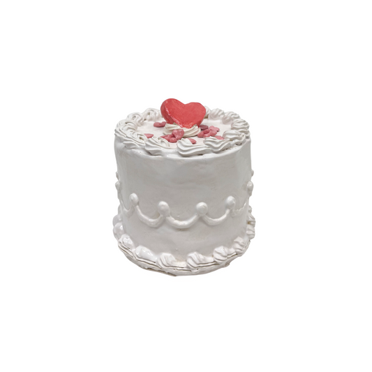 Petite White Cake With Heart And Sprinkles 1