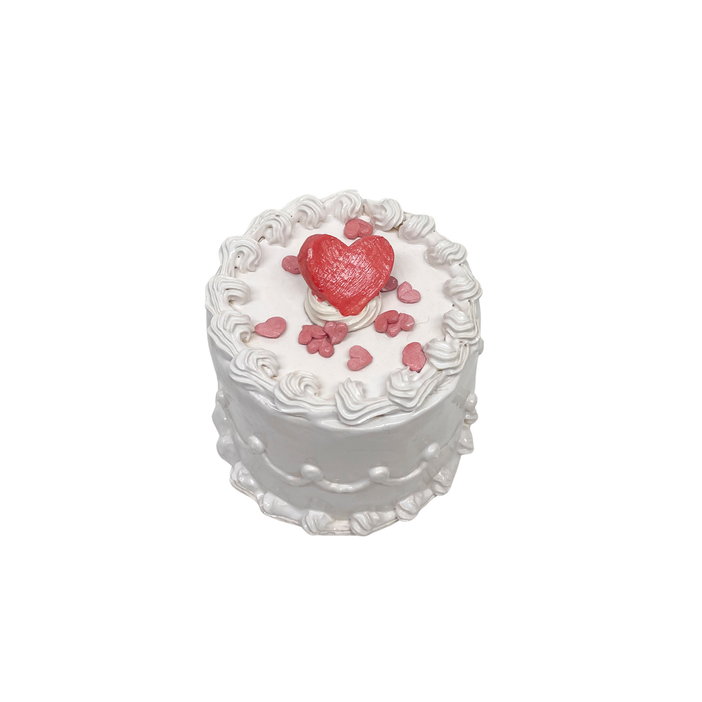 Petite White Cake With Heart And Sprinkles 1