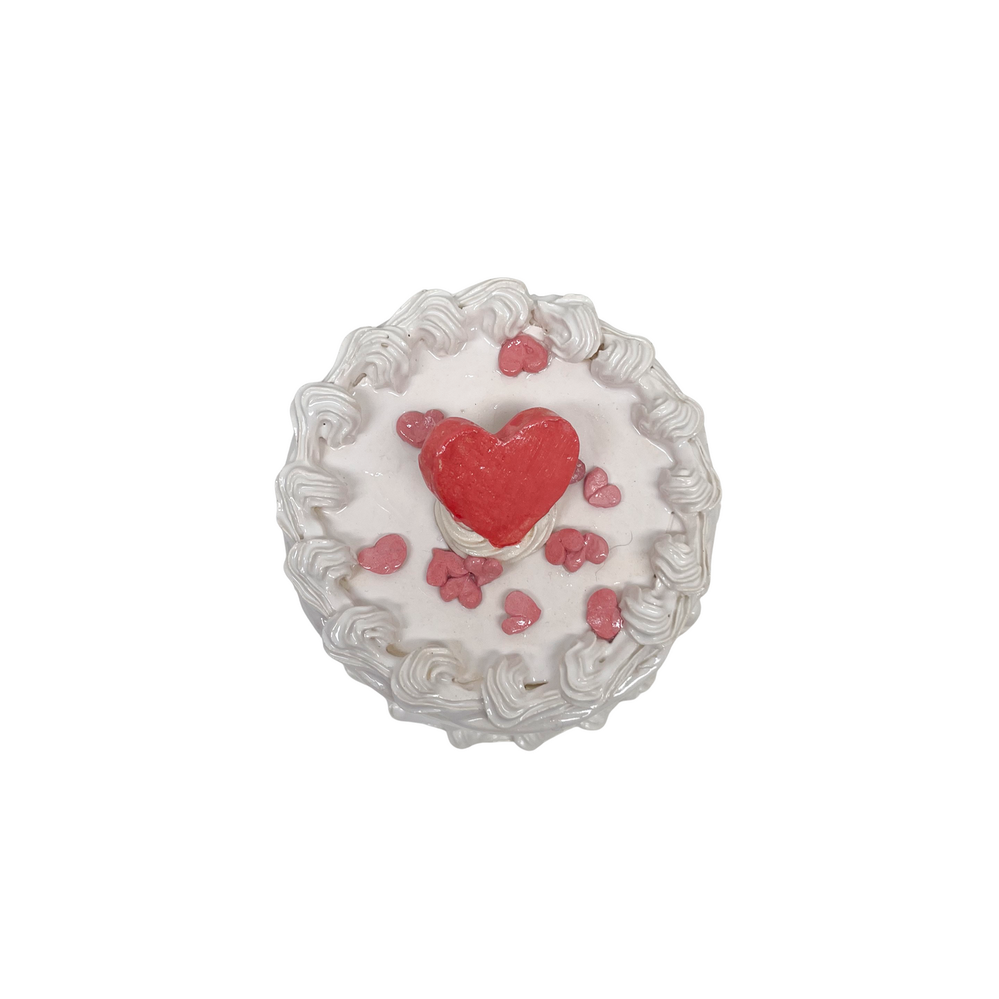 Petite White Cake With Heart And Sprinkles 1