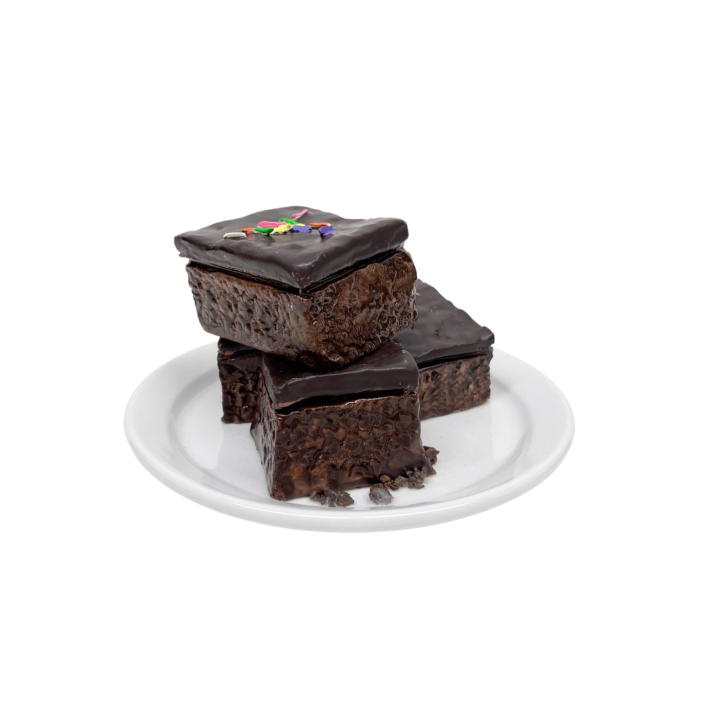 Four Plated Brownies with Sprinkles 8