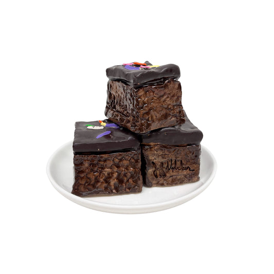 Three Plated Sprinkle Brownies 12