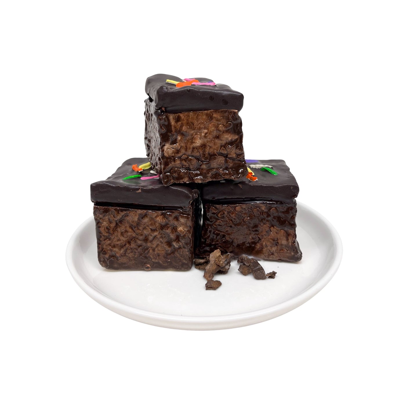 Three Plated Sprinkle Brownies 12