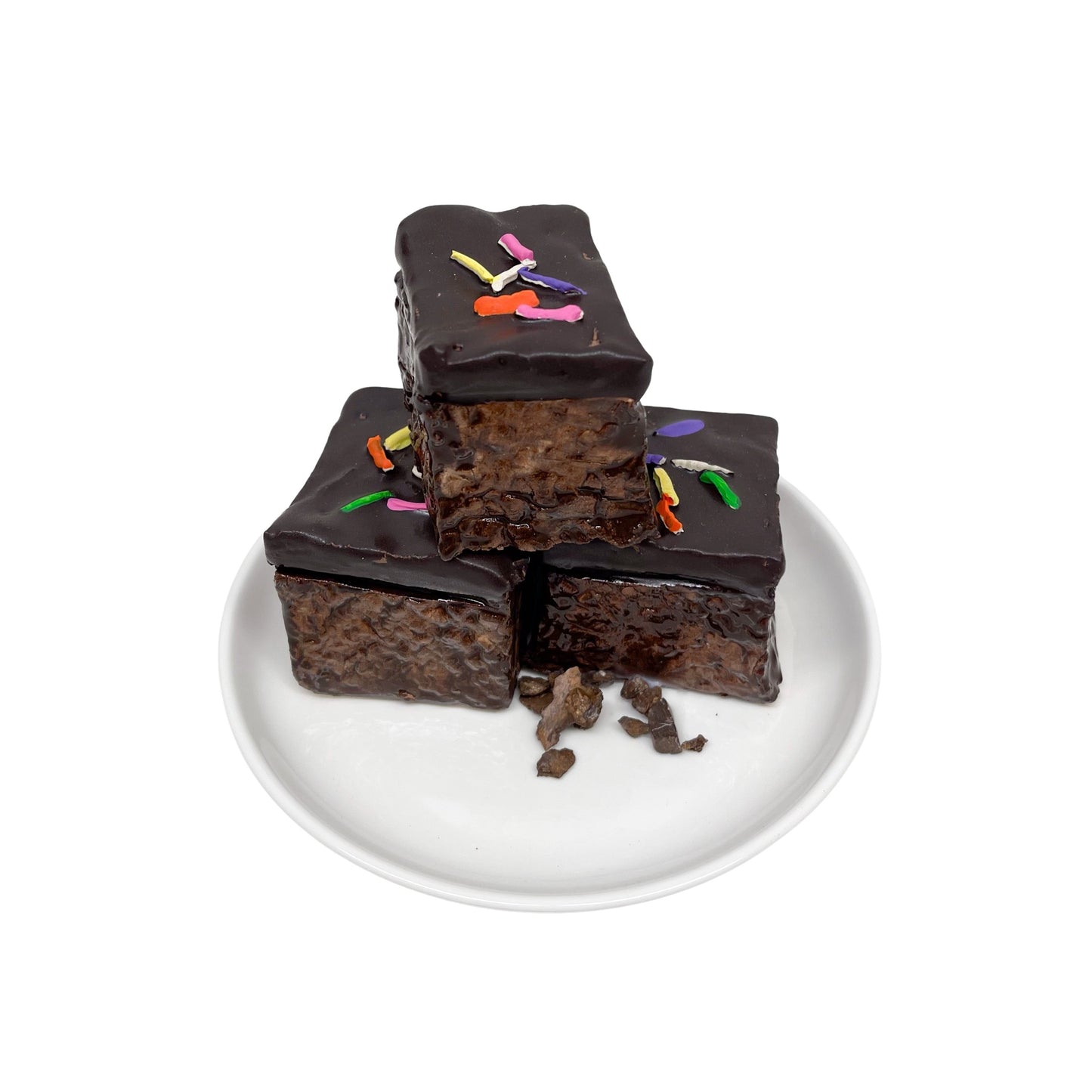 Three Plated Sprinkle Brownies 12