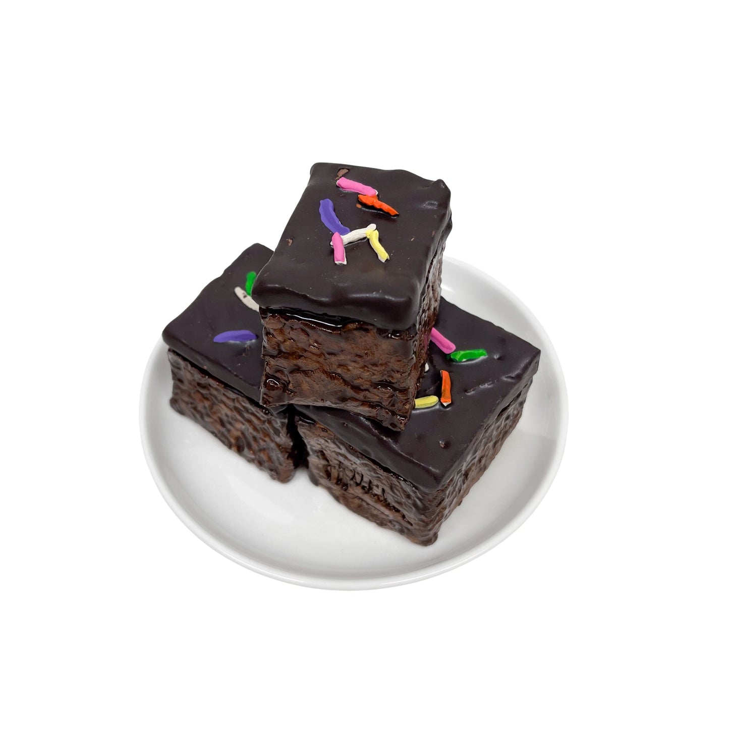 Three Plated Sprinkle Brownies 12