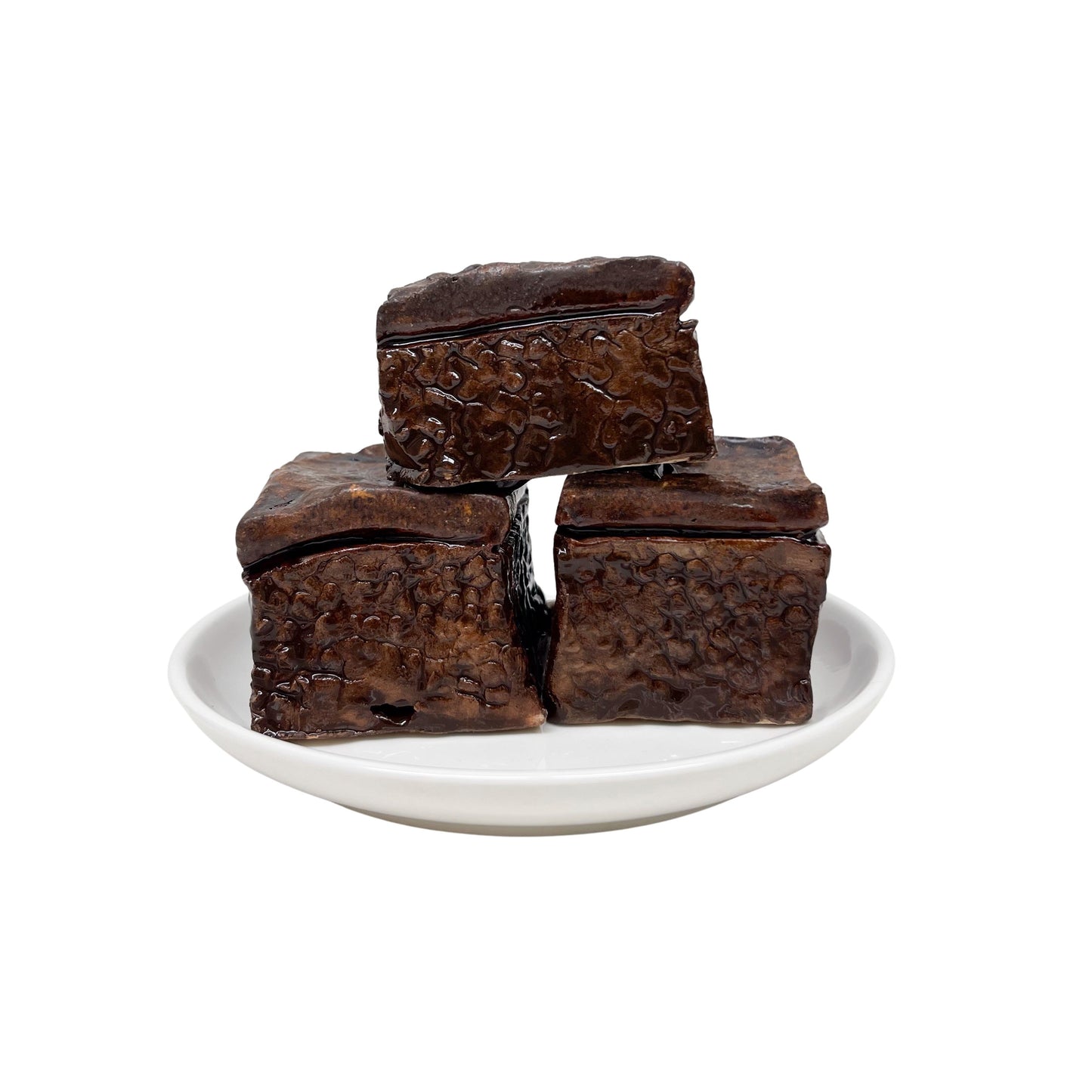 Three Plated Plain Brownies 3