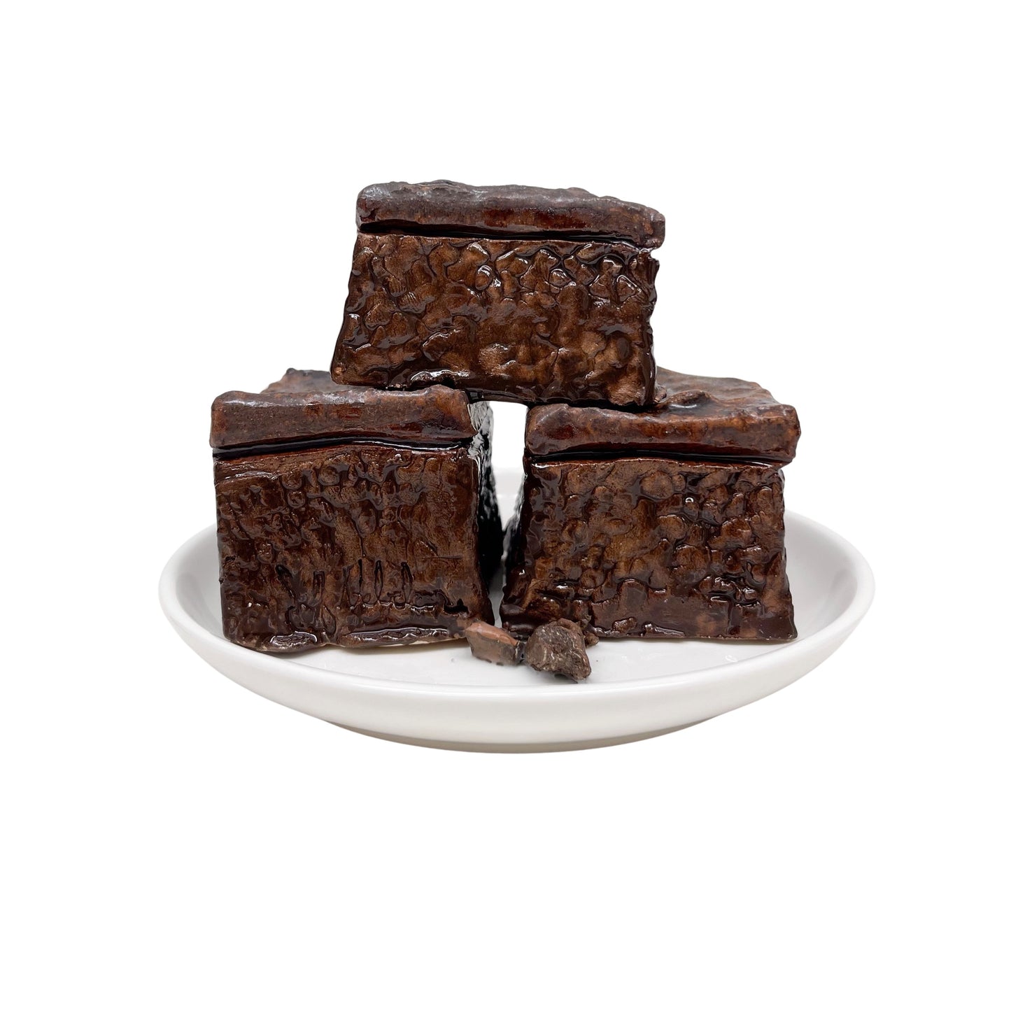 Three Plated Plain Brownies 3