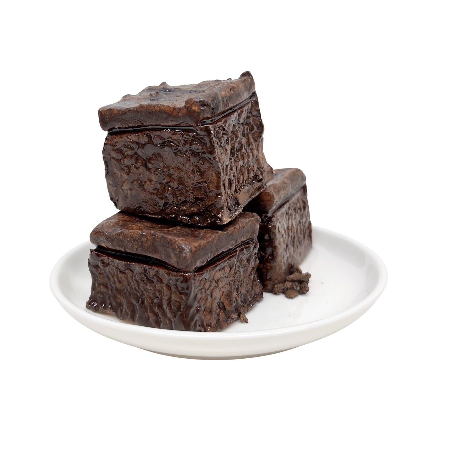 Three Plated Plain Brownies 4